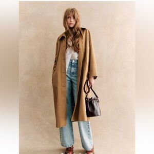 Sezane Clyde Coat Camel - Size 0